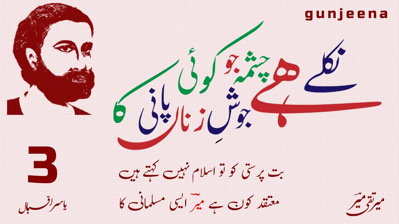 Nikle Hai Chashma Jo Koi  Josh e Zanan | MEER TAQI MEER | Ghazal #3