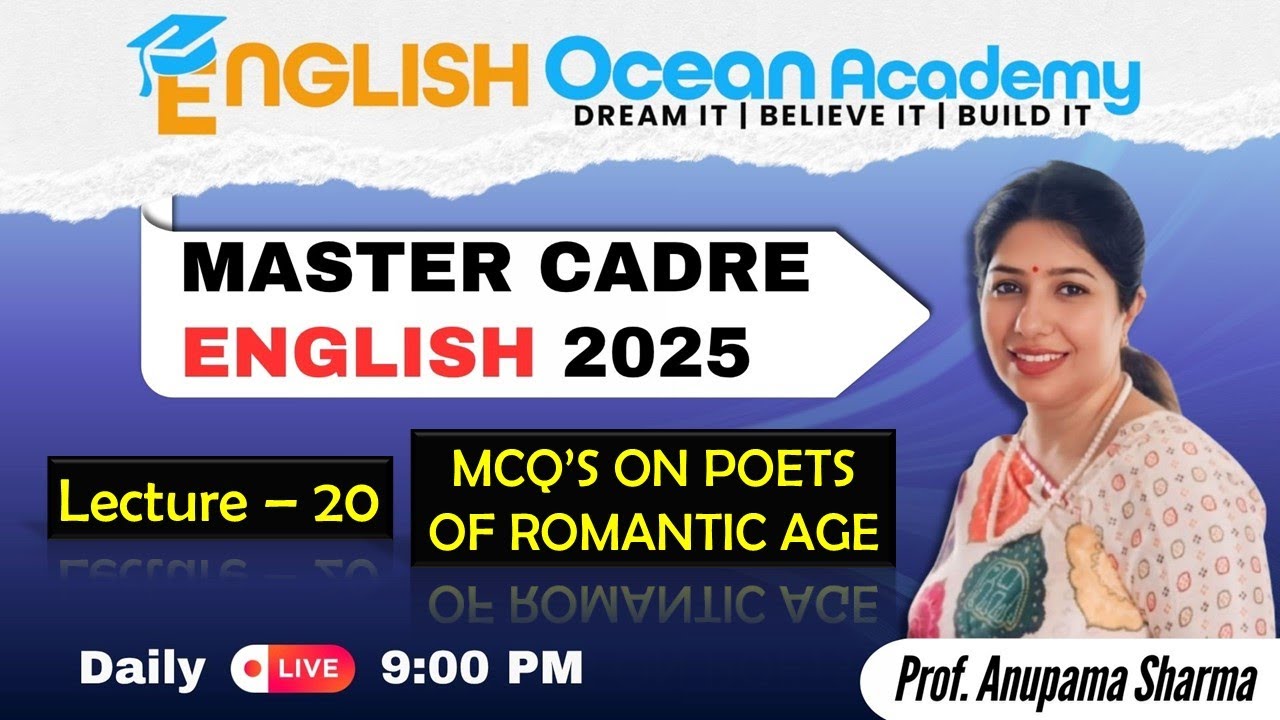 Master Cadre English Preparation | MCQ Lecture 20 | English Ocean Academy #englishbyanupamamam