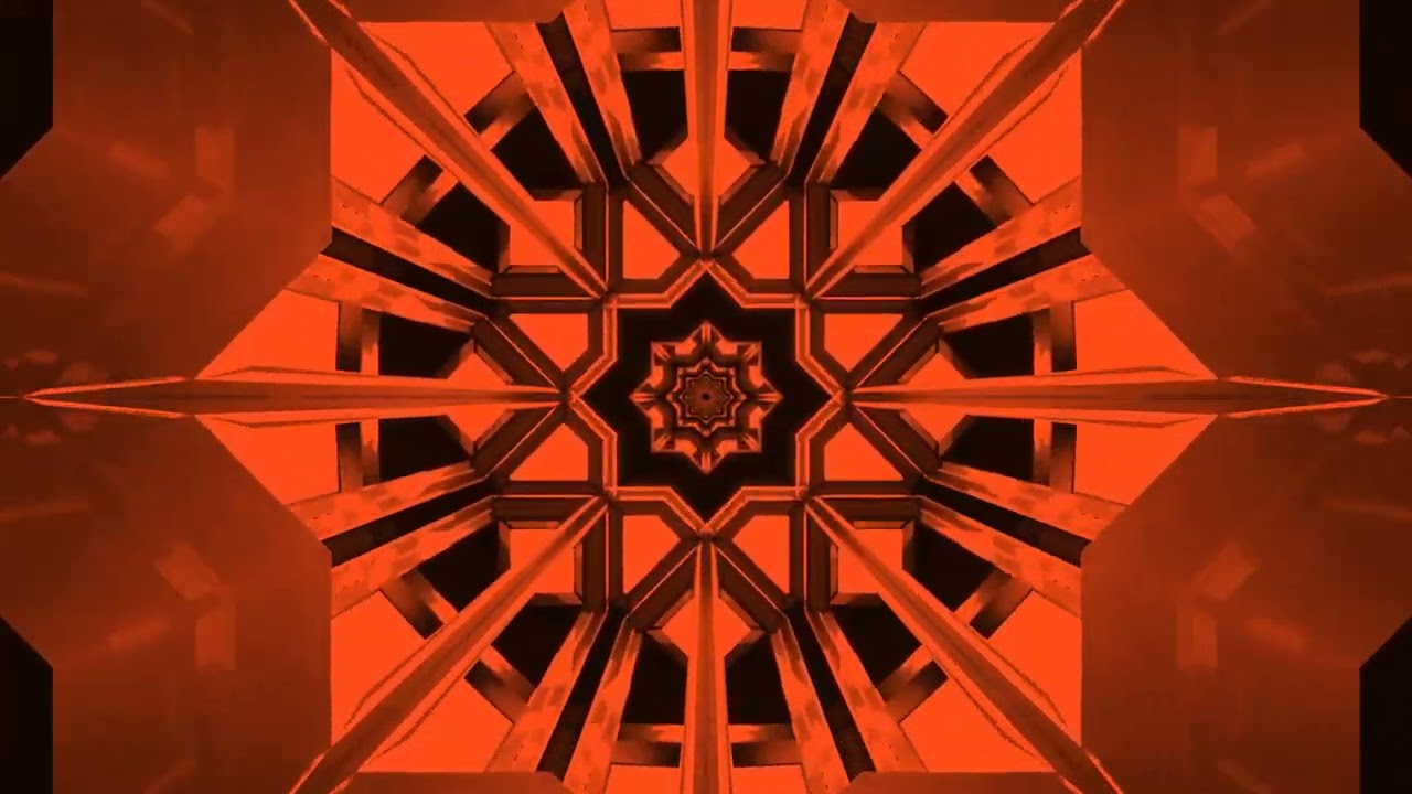 10 hours Orange Geometric Neon Tunnel Screensaver 4k uhd 60fps Vj Loop
