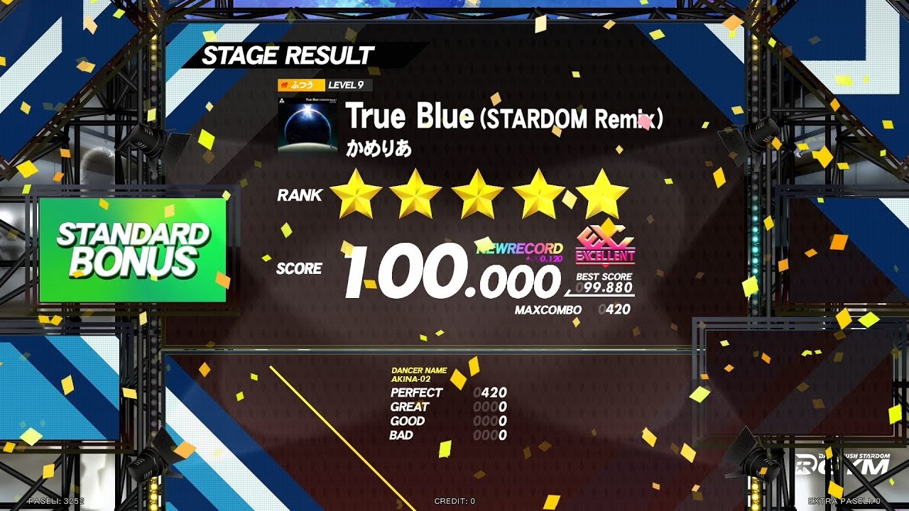 【DANCERUSH STARDOM】True Blue (STARDOM Remix) / ふつう譜面 EXCELLENT 外部出力