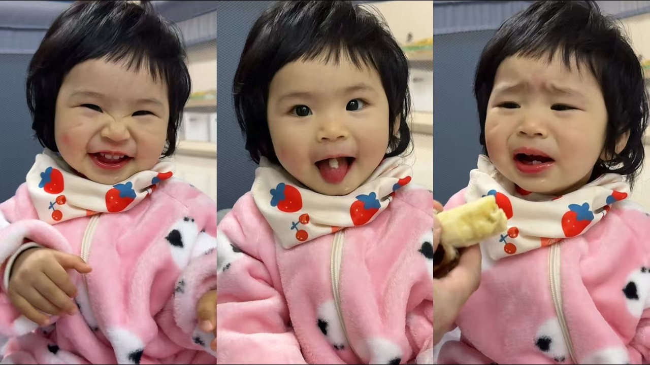 She Was So Mad! Grandma Feeding Baby a Banana