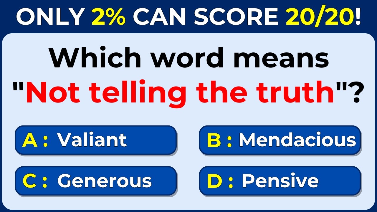 Only 2% Can Score 20/20! Are You One of Them? English Vocabulary | #challenge 30