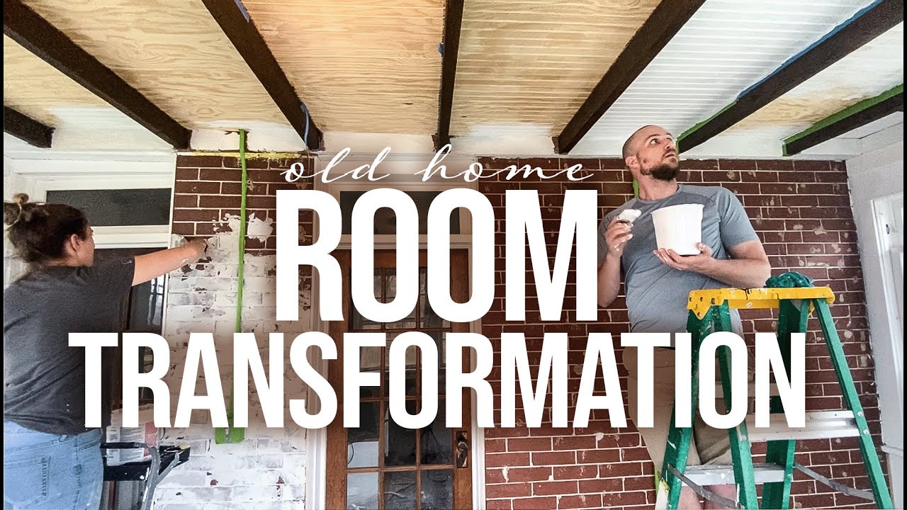 EXTREME Room Makeover (victorian sleeping porch to home office)! Start to Finish Transformation!
