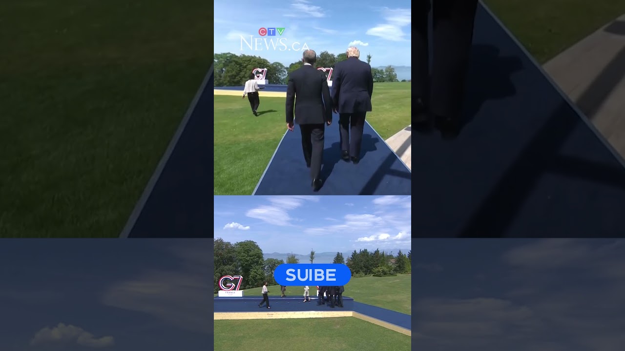 Carney and Trump walk together ahead of G7 meetings in France