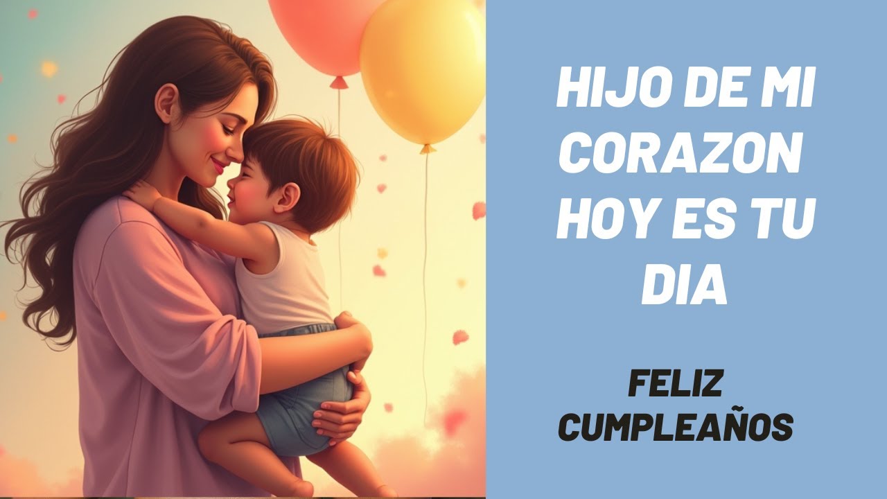 FELIZ CUMPLEAÑOS HIJO de MI CORAZON, HOY es tu DIA