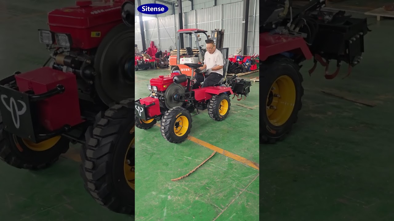 Mini 2WD Tractor with Small Rotavator #rotarytiller #tractor #minitractor #cultivator #tiller #farm