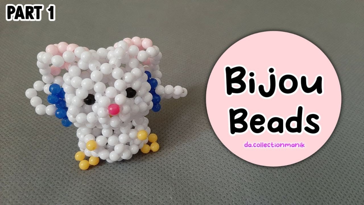 PART 1 Tutorial Gantungan Kunci Manik Manik Boneka Bijou/DIY BEADS/How To Make Beaded Keychain Bijou