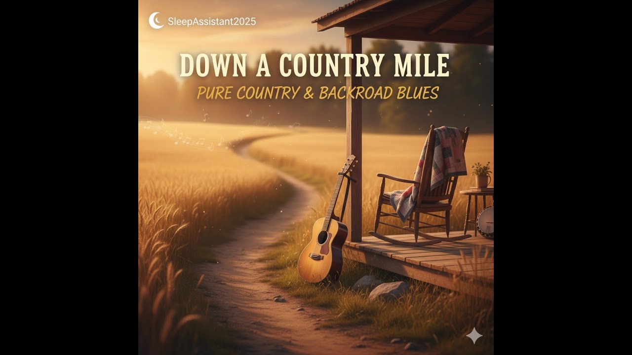 Down a Country Mile 🌾 Pure Country & Backroad Blues for a Peaceful Night