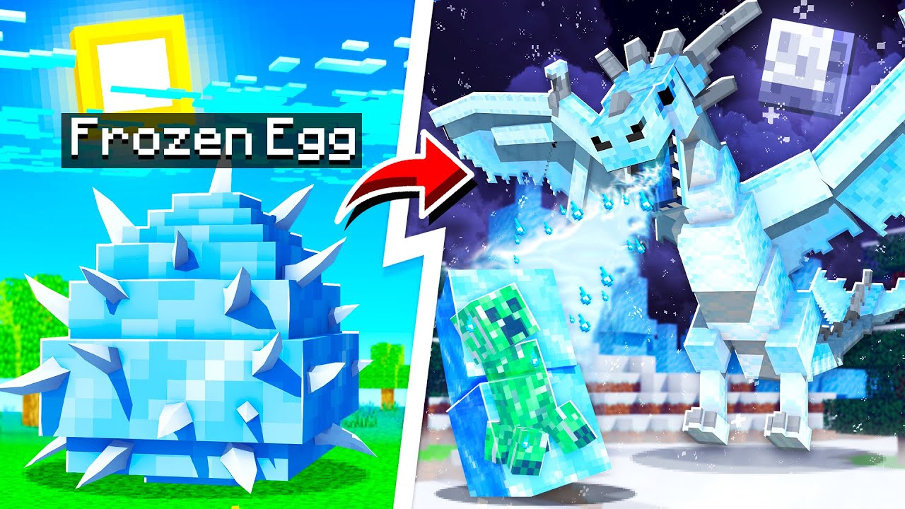 HATCHING AN ICE DRAGON IN MINECRAFT! (powerful)