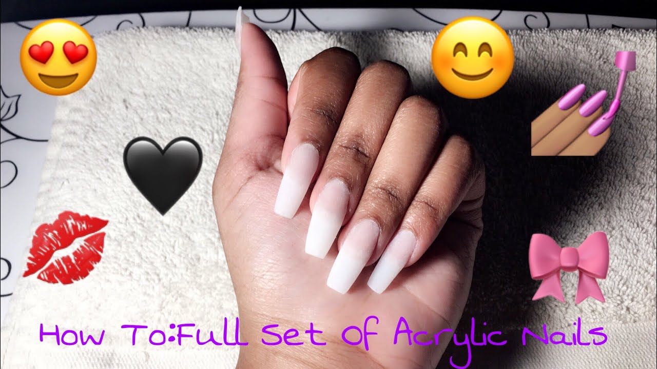 How To:Full Set Of Acrylic Nails 💅🏽