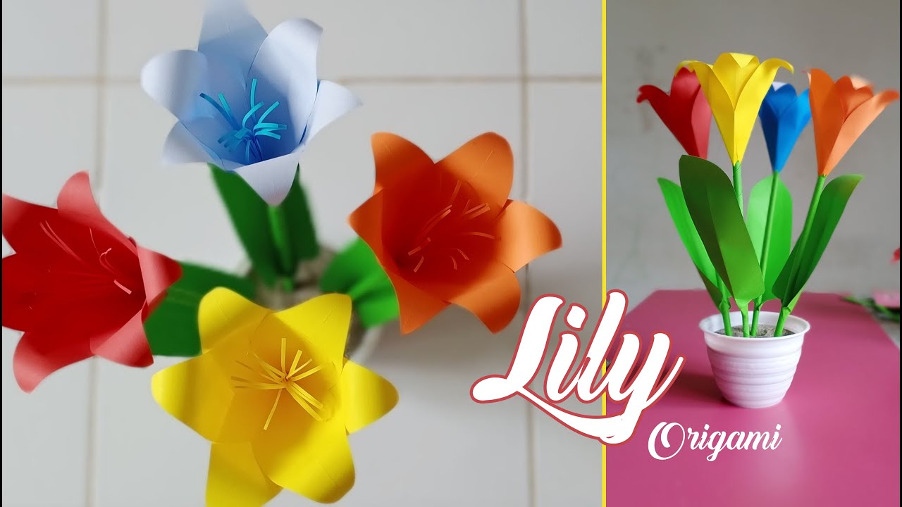 Cara Membuat Bunga Lily dari Kertas Origami || Sejuta Kreativitas