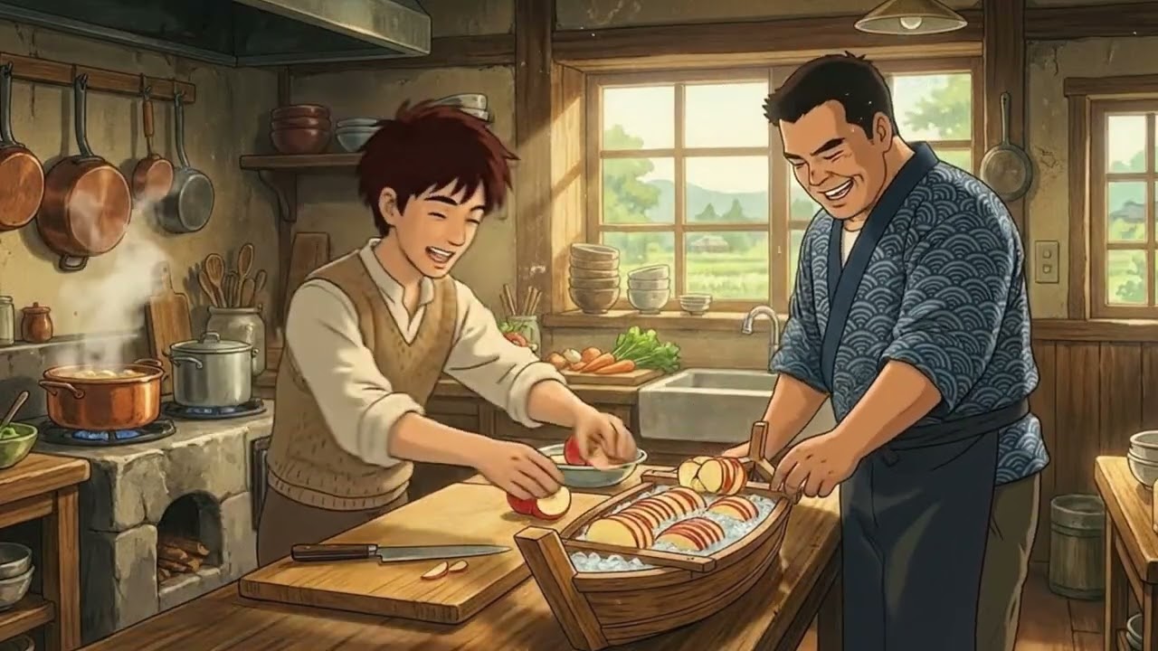 Cozy Family Making Sakura Jelly – Gentle Blossom Glow (優しい家族の桜ゼリー作り) | Lofi Piano & Ghibli Ambience