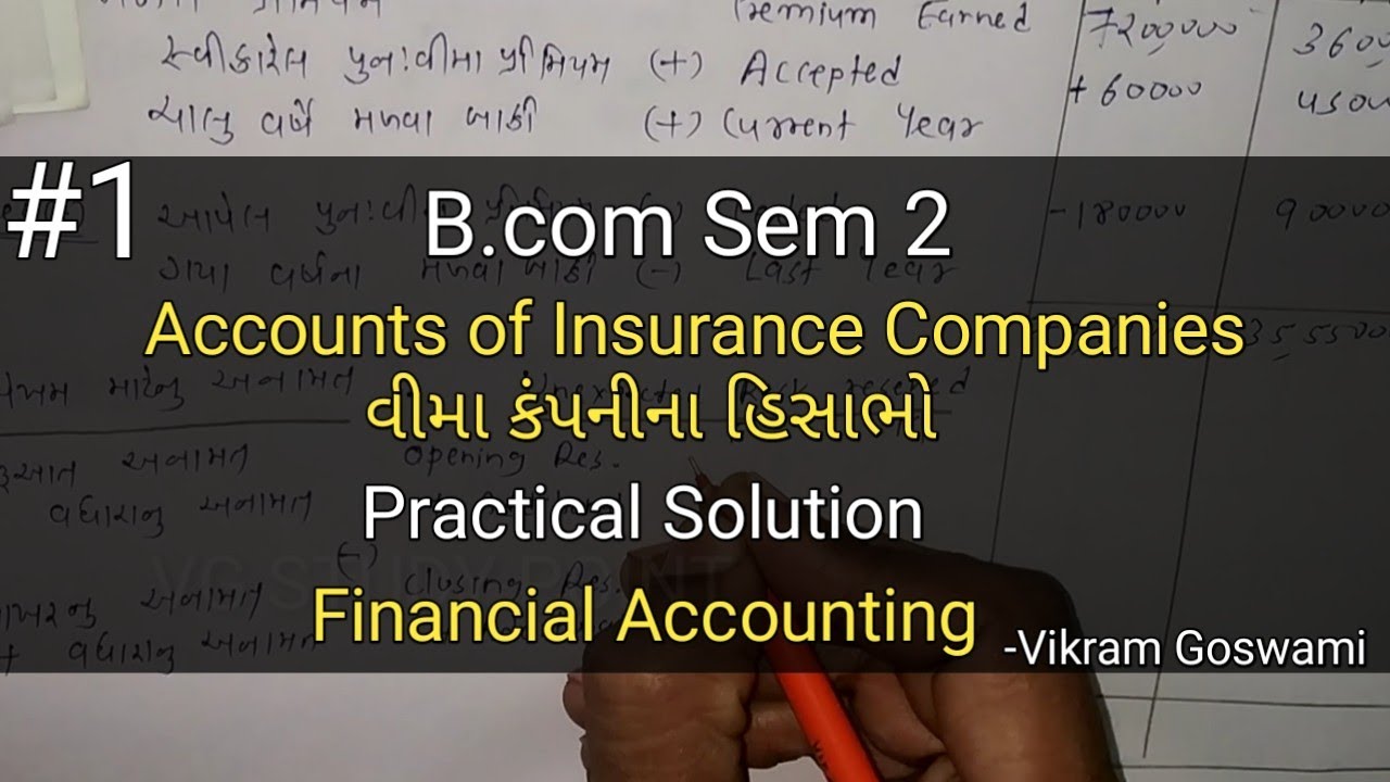 #1 Accounts of Insurance Companies વીમા કંપનીના હિસાભો | Practical Solution | B.com Sem 2 | Fin. Ac