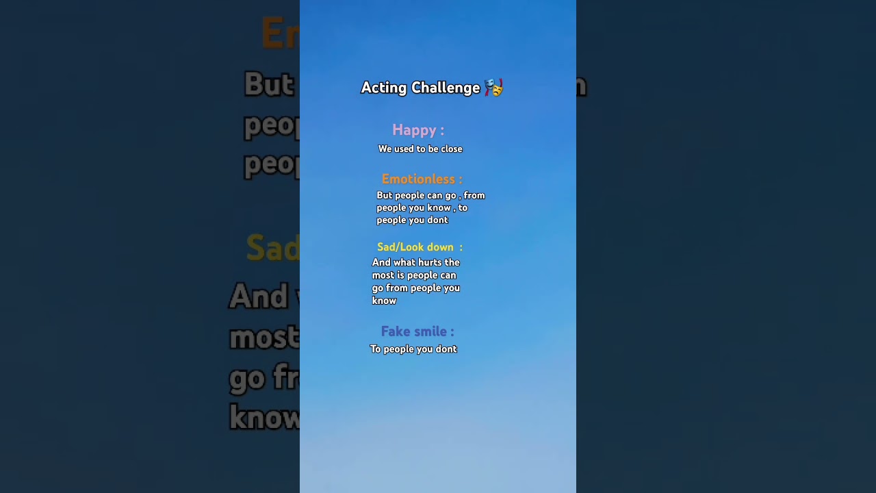 Acting Challenge 🎭