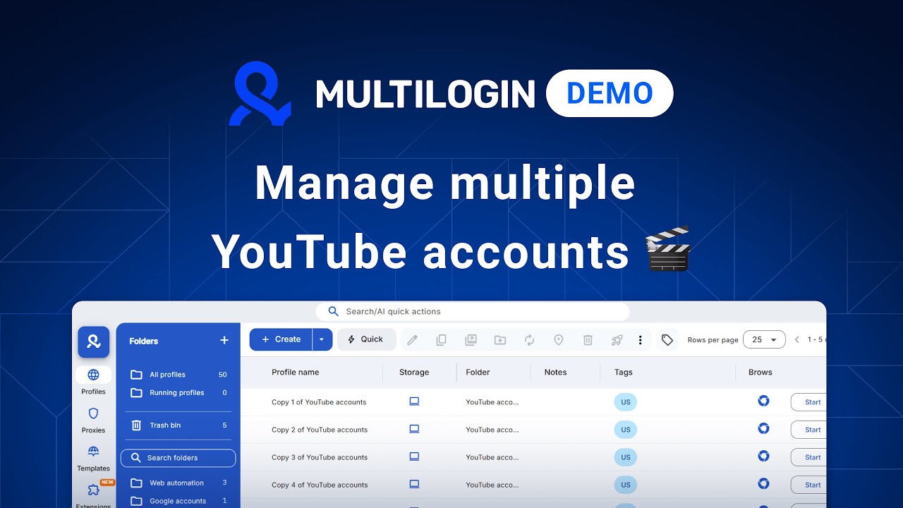 How to create multiple YouTube accounts with Multilogin