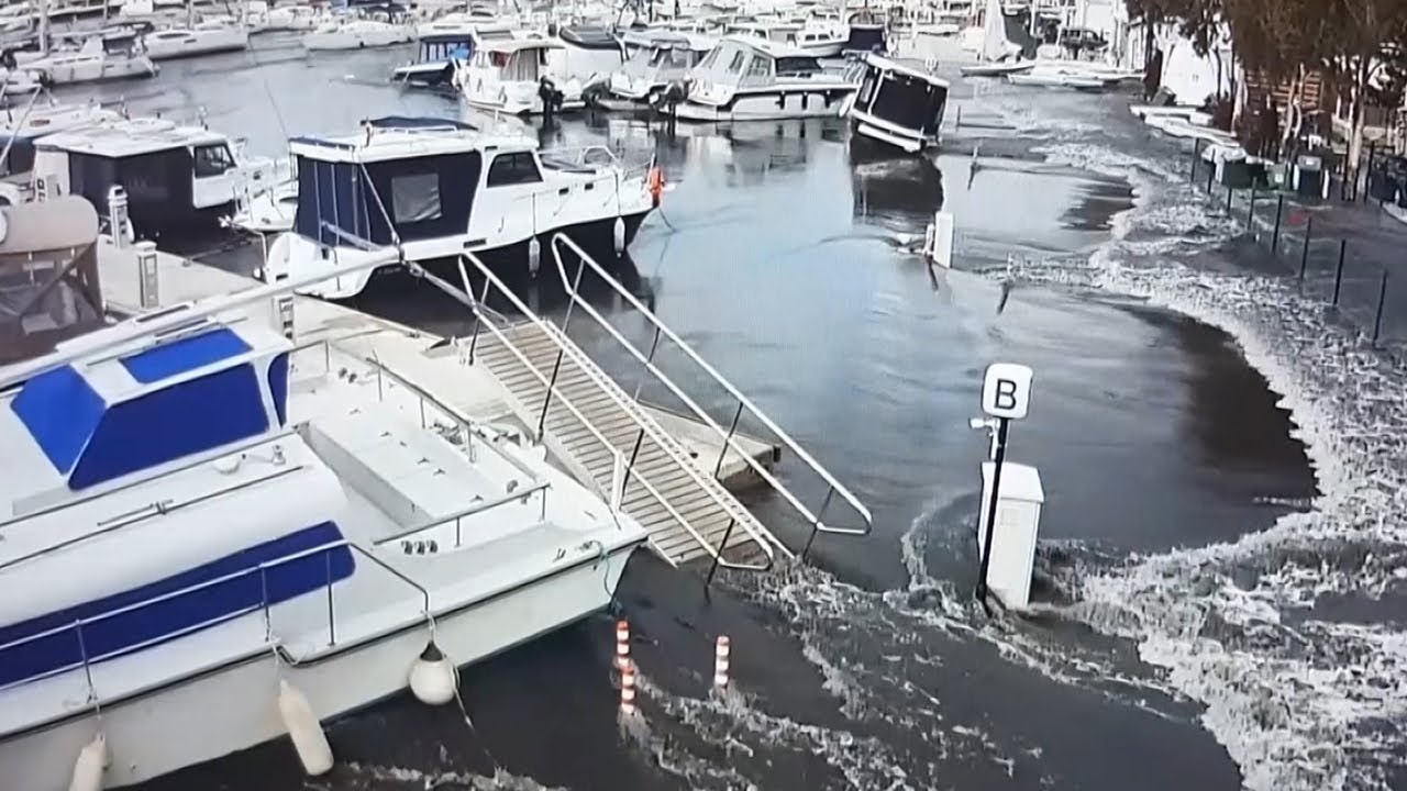 Tsunami depremin habercisi oldu! Yeni görüntüleri ortaya çıktı!