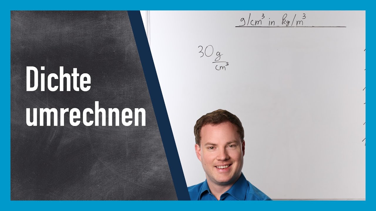 Dichte umrechnen: g/cm3 in kg/m3