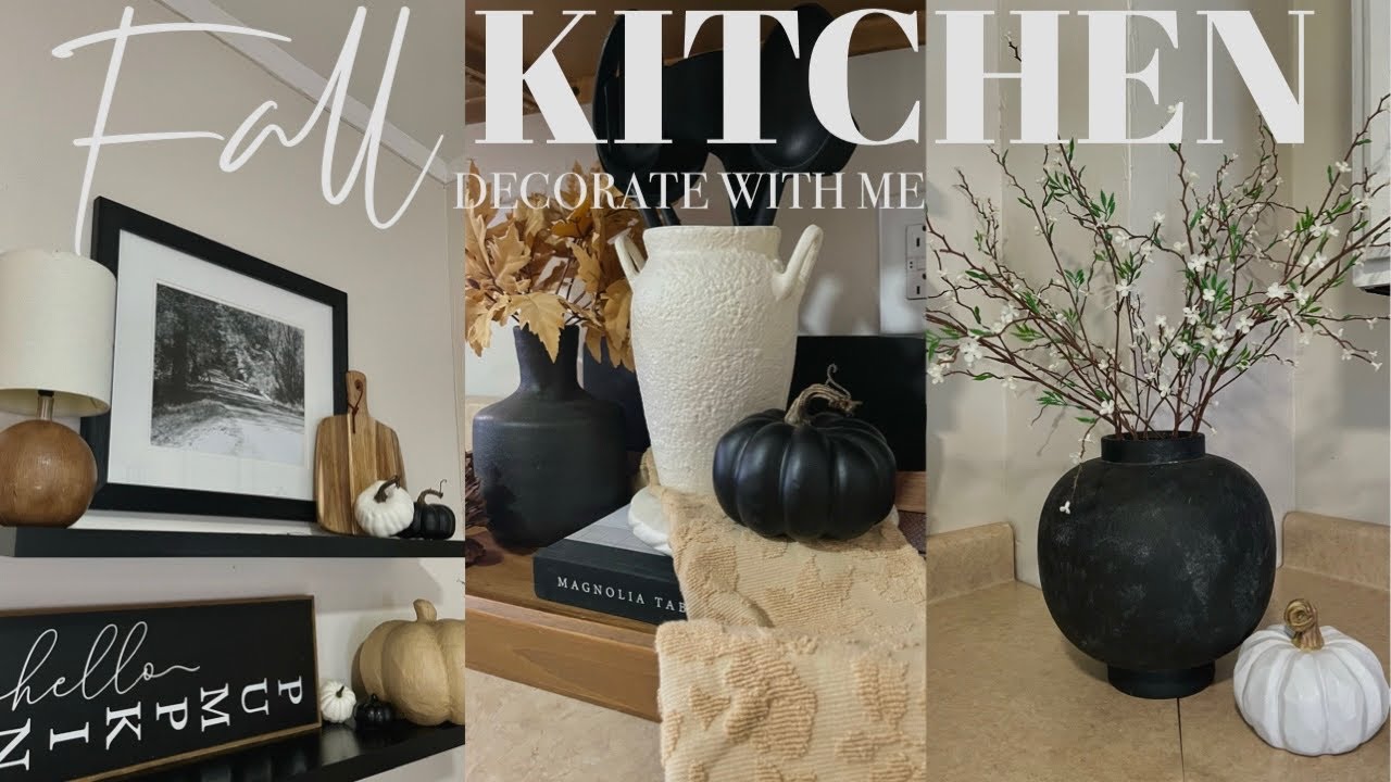 FALL KITCHEN DECORATE WITH ME | MODERN ORGANIC COZY DECOR | THRIFTED FALL FINDS| WARM NEUTRAL PALLET