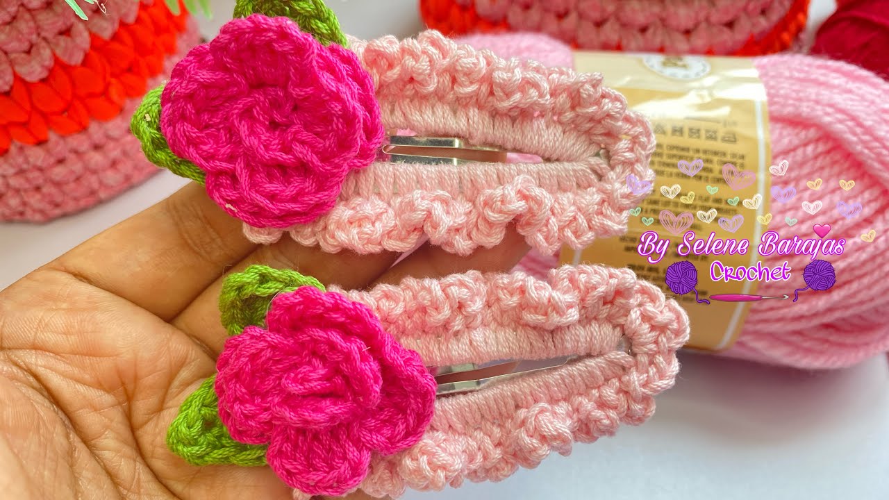 Broche para el pelo🧷🌸CROCHET🧶 súper bonito y fácil de hacer!!!