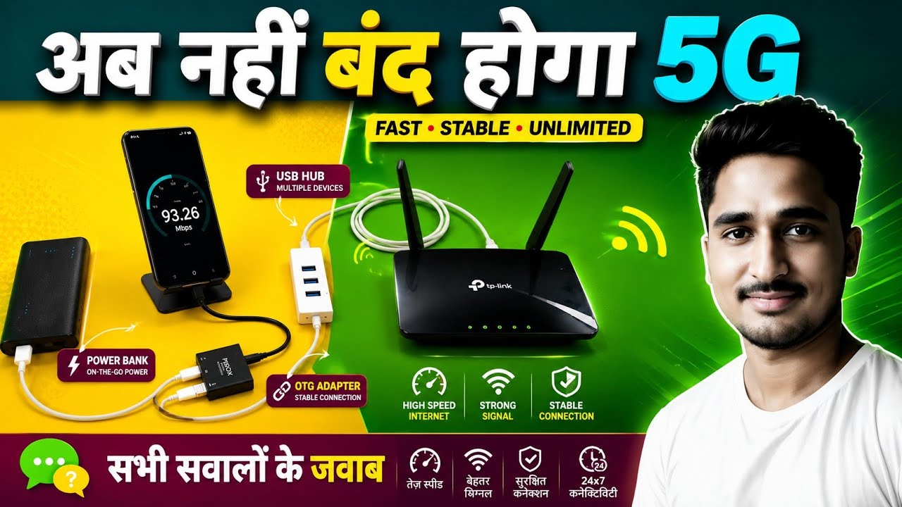 Mobile Share Ethernet to Router Unlimited 5G Solution @SanjuPathshala