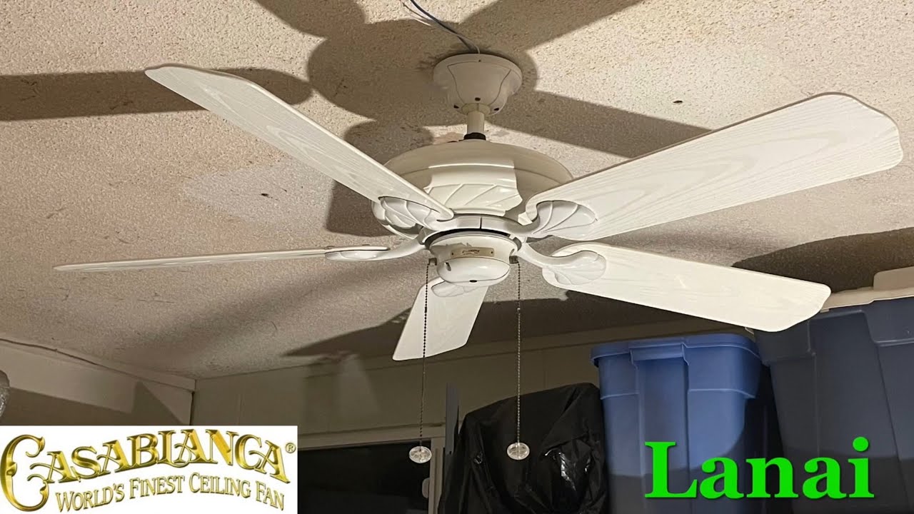 53” Casablanca Lanai ceiling fan (Snow White, 1-3, Before and After Capacitor Replacement)