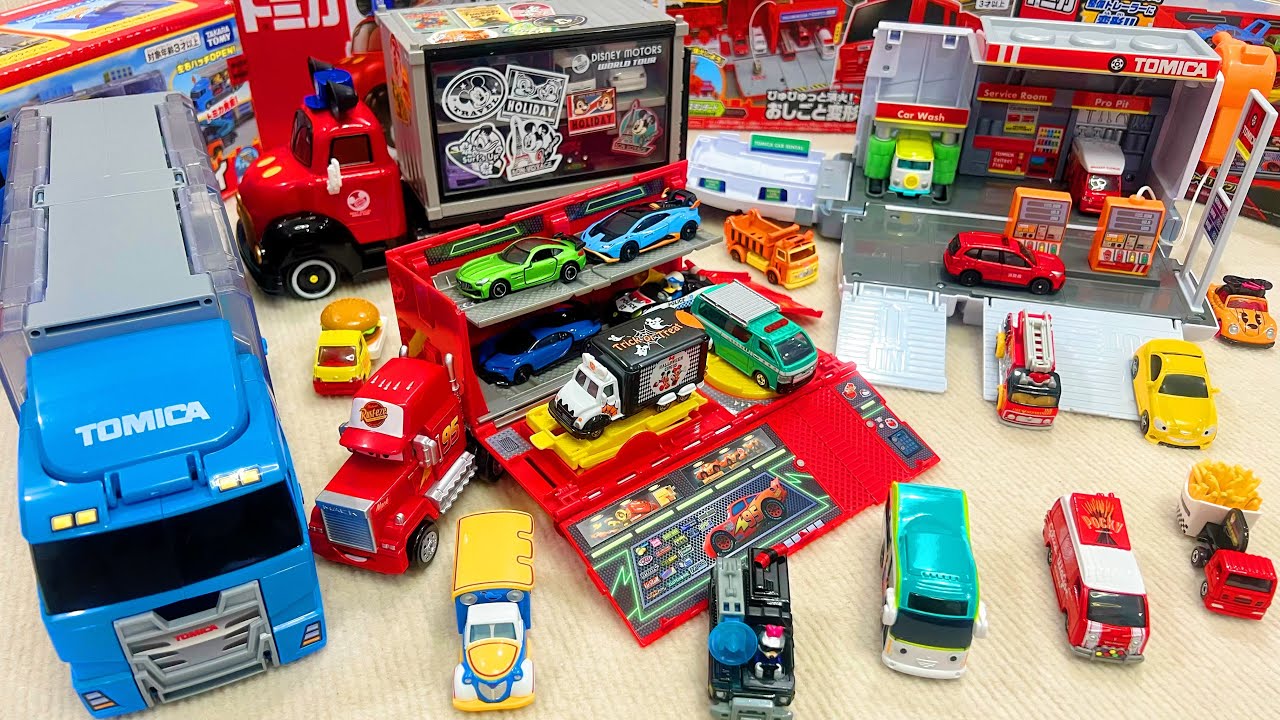変形！働く車＆真っ赤な巨大トラック&トミー 53種類大集合！53 kinds of Tomia&Working car Collection ASMR Satisfying with Unboxing