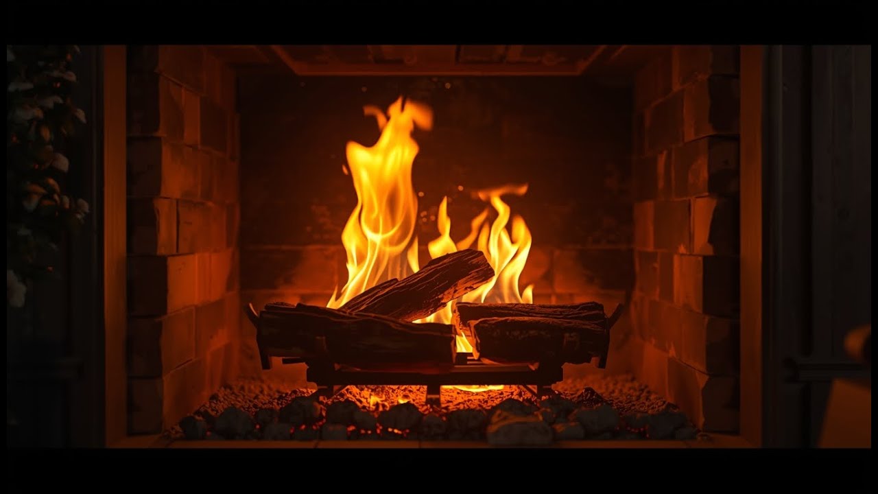 Relaxing Fireplace 4K (1 HOUR), Fireplace with Crackling Fire Sounds, Crackling Fireplace 4K