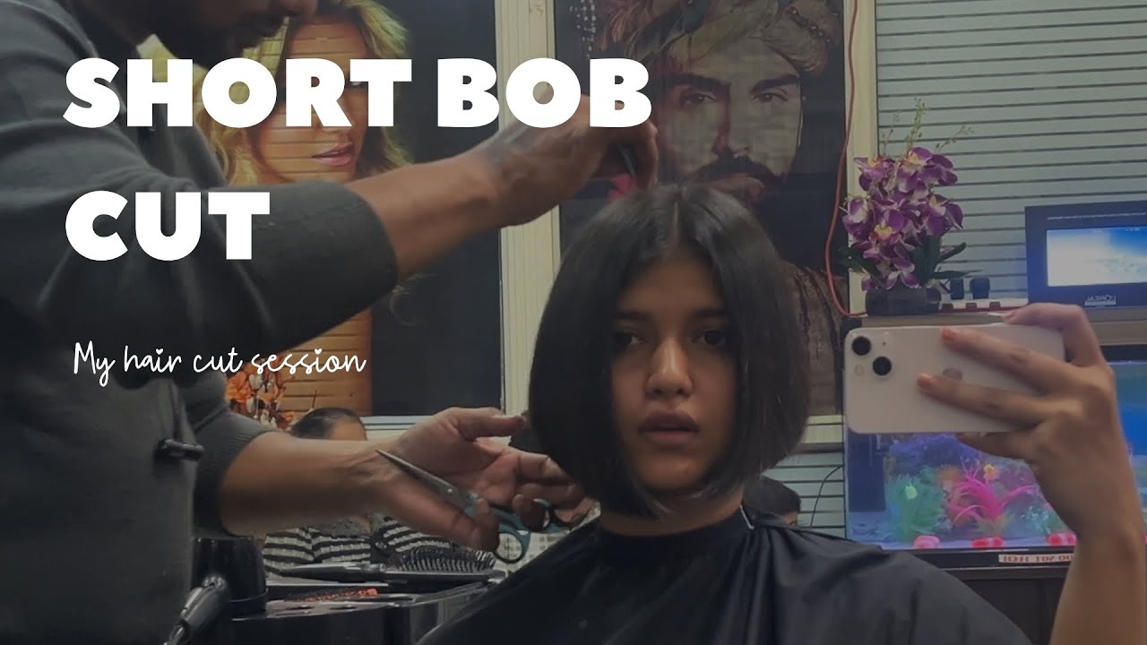 My hair cut vlog part 3 ,Short bob hair cut session, Hair cut vlog #shortbobhaircut