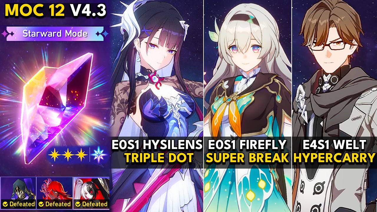 E0S1 Hysilens, E0S1 Firefly, E4S1 Welt | MOC 12 Starward Mode | HSR 4.3