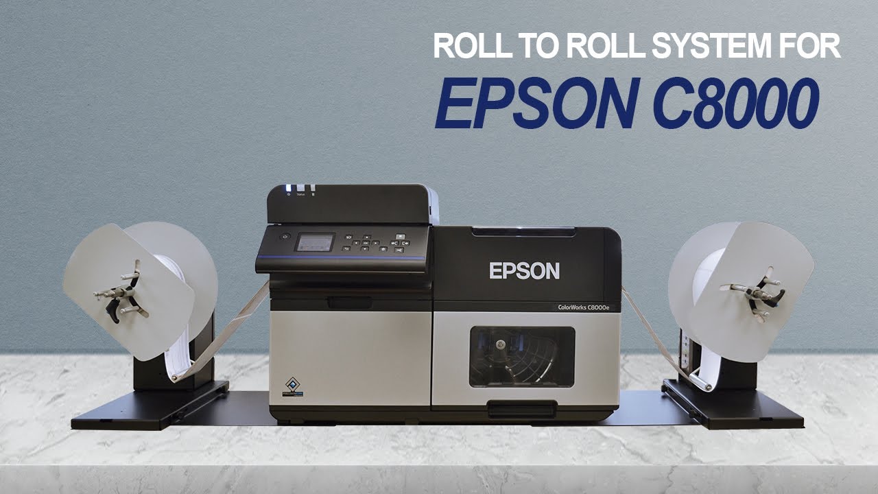 Label rewinder and label unwinder for EPSON C8000 ColorWorks Label Printer