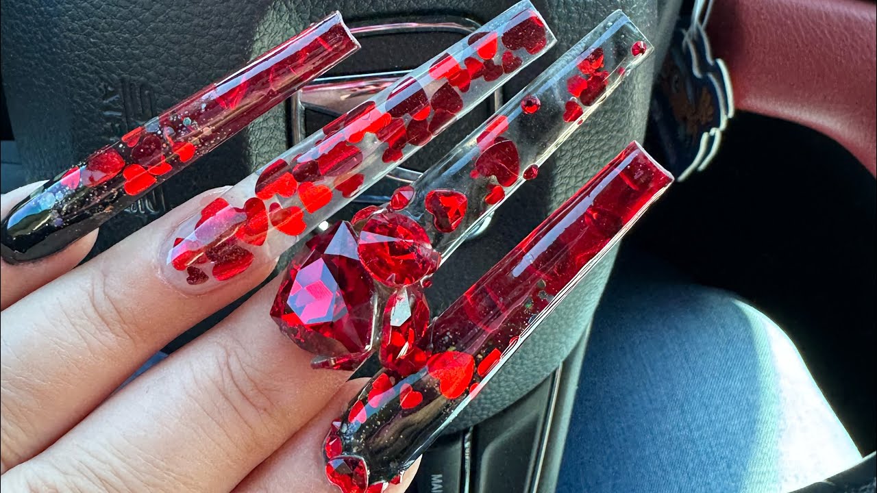 3xl Black and red Vday Freestyle | Acrylic for beginners ❤️❤️