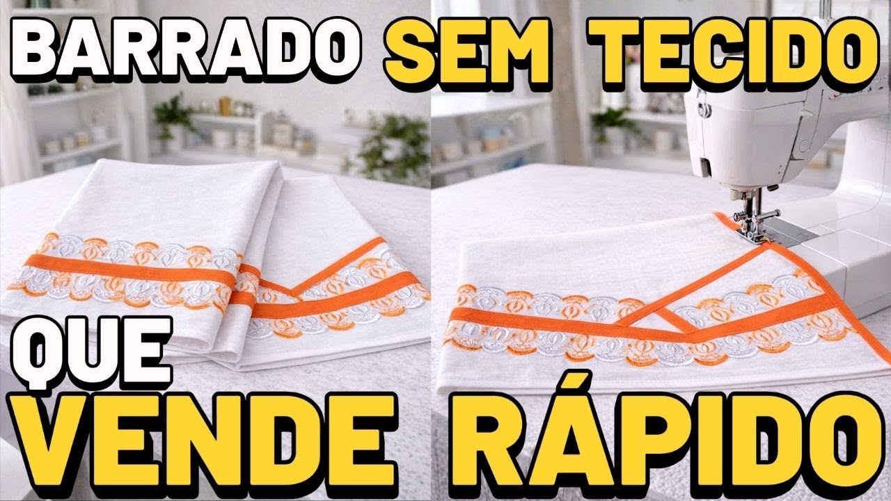 IDEIA de Barrado SEM TECIDO para Pano de Prato FÁCIL e RÁPIDO pra Vender