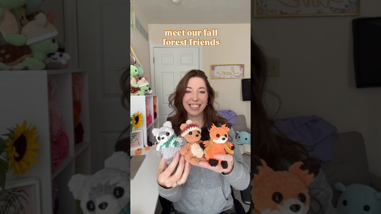 meet the fall forest friends! crochet pattern bundle is out now 🧡🍂 #crochet #fall
