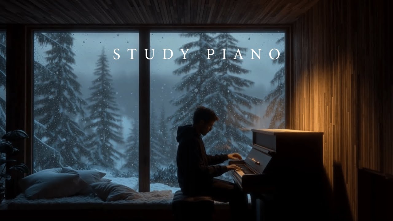 Quiet Snowy Night Relaxing Piano Music for Study, Focus and Deep Work