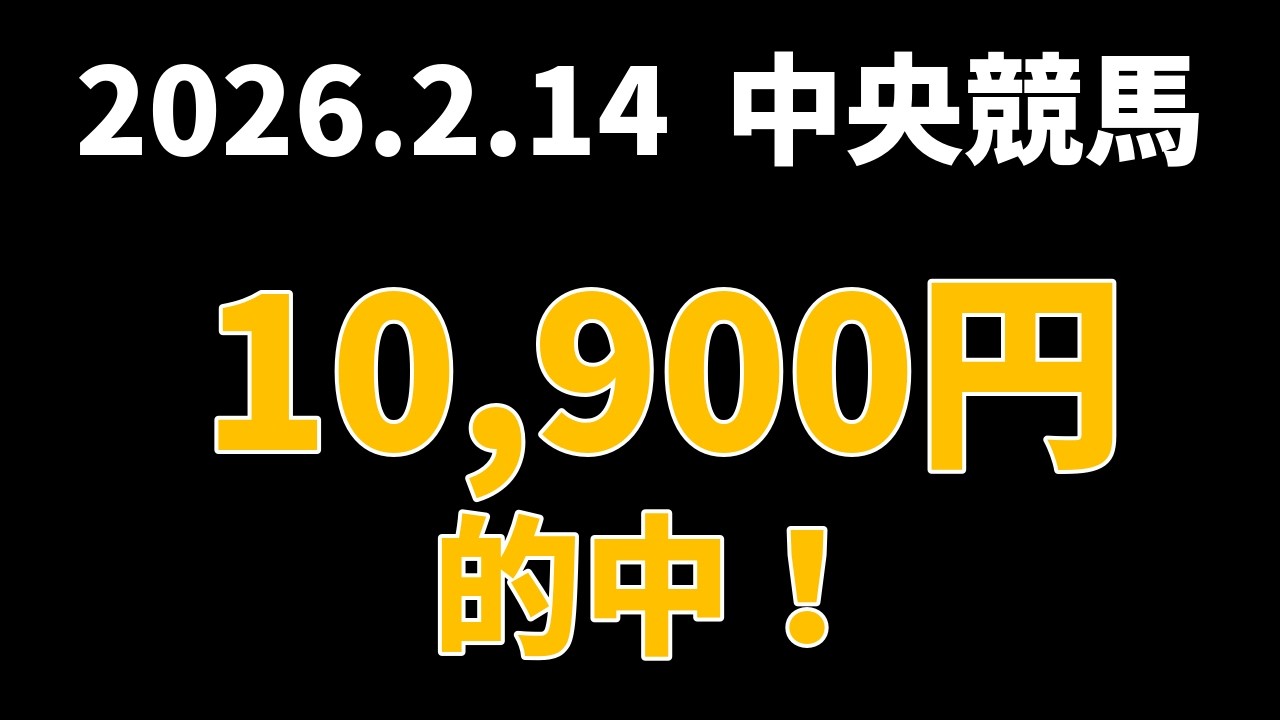 【10900円的中】中央競馬 2026年2月14日【AI予想払い戻し】