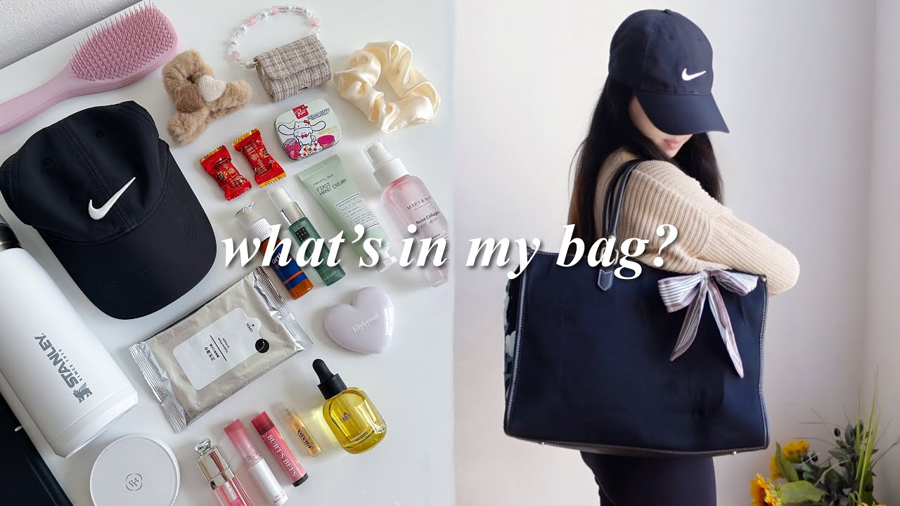 WHAT’S IN MY BAG 👜 | large tote bag, daily essentials ⋆ 𐙚 ̊.