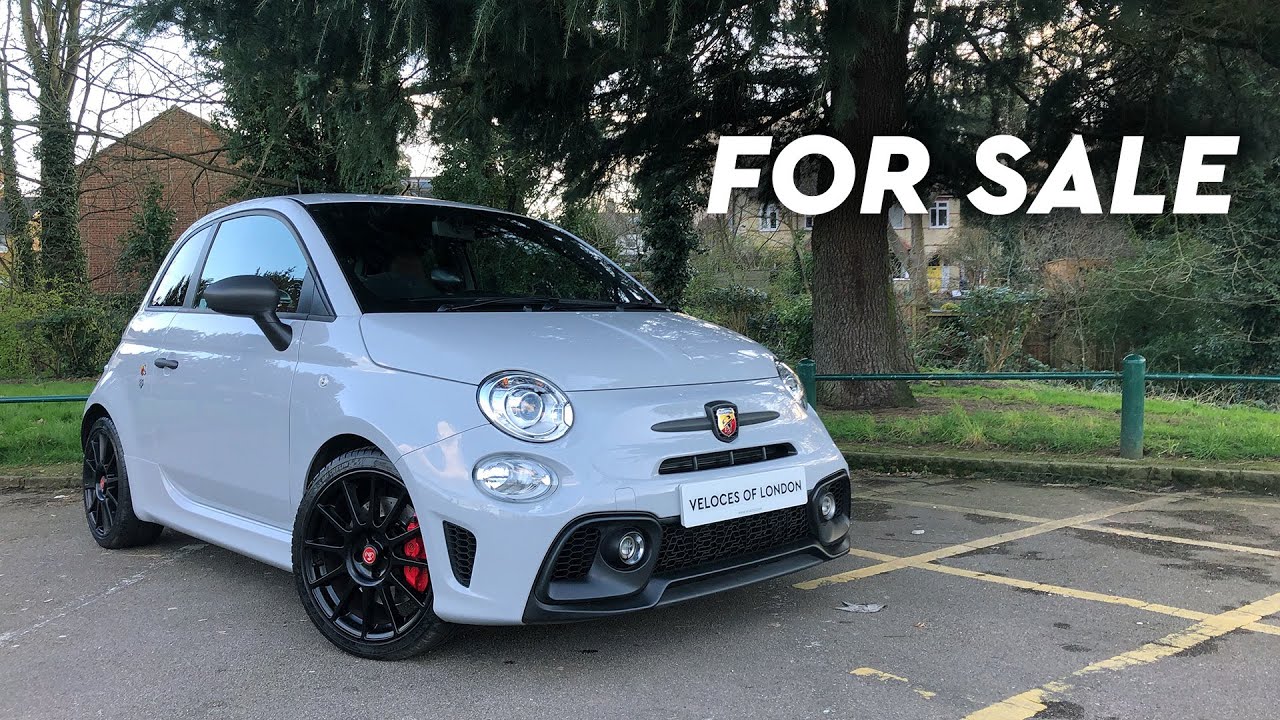 BATTLESHIP GREY FACELIFT ABARTH 595 COMPETIZIONE WITH TAN LEATHER INTERIOR FOR SALE