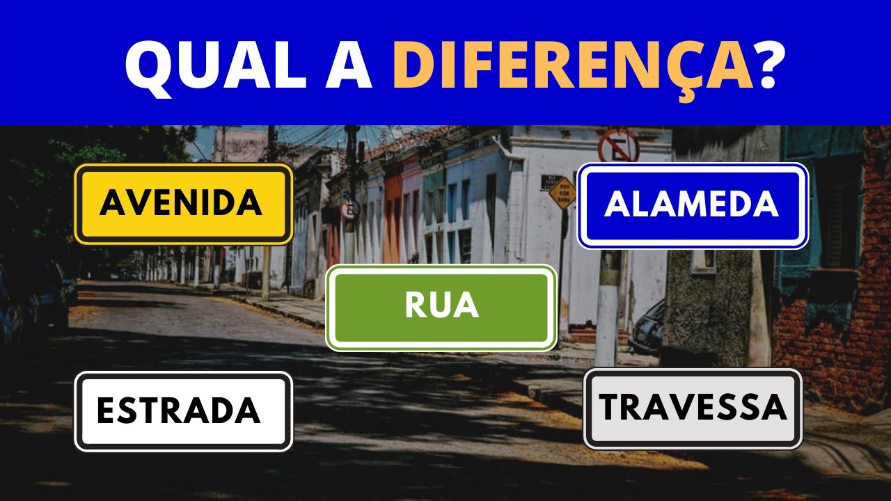 QUAL A DIFERENÇA ENTRE RUA, AVENIDA, ESTRADA, ALAMEDA, ETC?