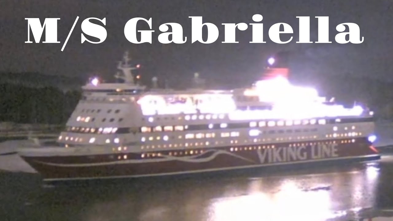 Viking line M/S Gabriella arriving to Turku at night