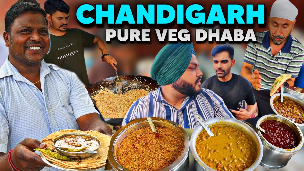 Exploring Pure Veg Dhaba in Chandigarh | Unlimited Thali and Chole Bhature | Street Food India