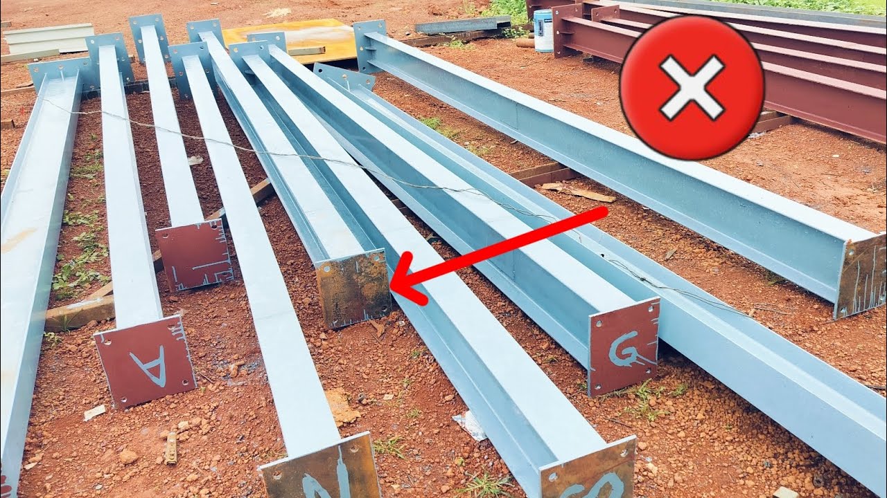 HOW TO ERACTION I-BEAM COLUMN! शेड का कॉलम खड़ा कैसे होता है?