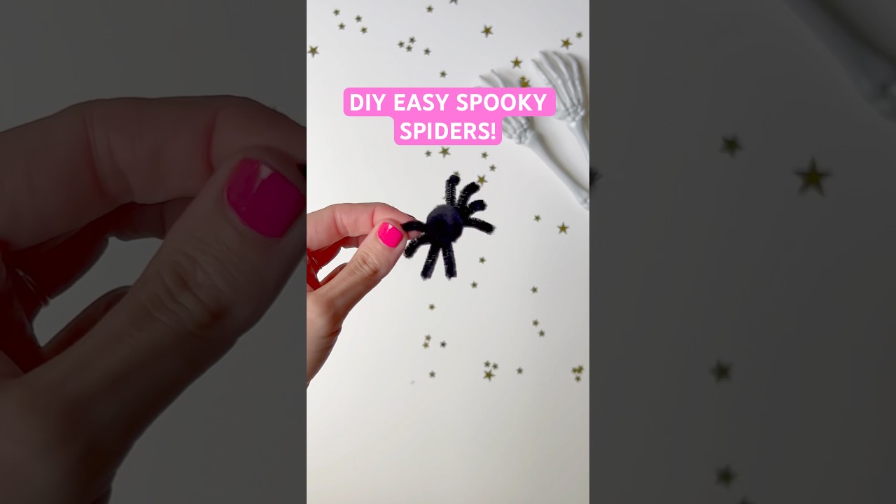 DIY spiders for #halloween #diy #crafts #halloweencraft #spider #halloweendecor #tutorial #spiderweb