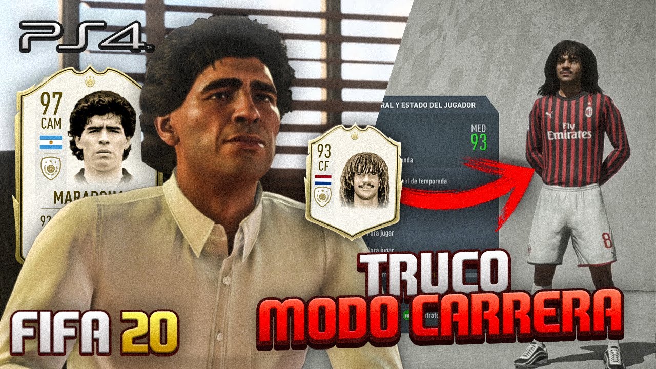 💣TRUCO para JUGAR con ICONOS en MODO CARRERA FIFA 20 PS4 (JUGADOR y ENTRENADOR) *MUY FACIL*