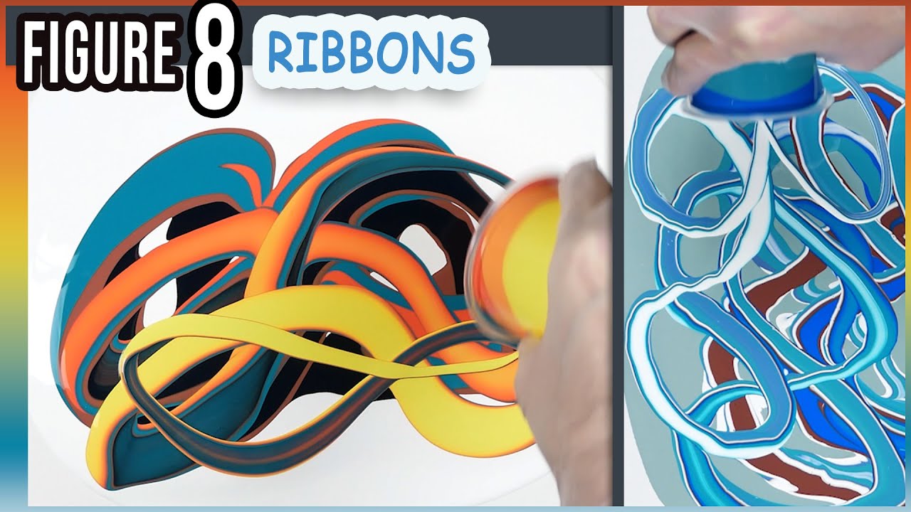 Figure 8 Fun! Acrylic Ribbon Pour - Easy Fluid Art Painting Techniques