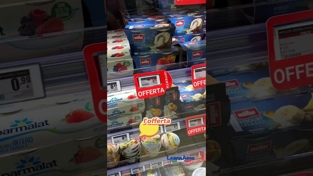 Al Supermercato: Carrello, Cassa, Offerta... 🛒 || Lessico Utile per Fare la Spesa in Italia 🇮🇹
