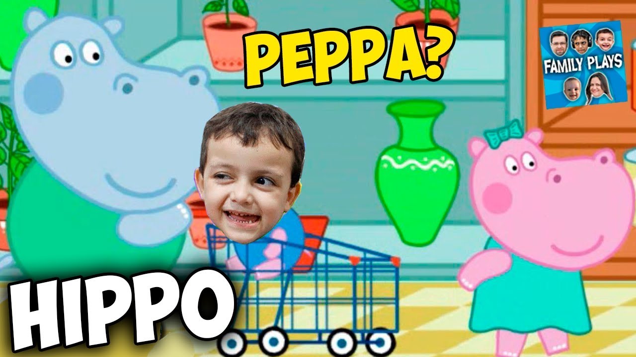 HIPPO PEPPA: FAZENDO COMPRAS NO SUPERMERCADO!! (Jogos Educativos) Family Plays