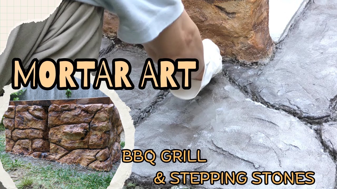 Mortar Art  BBQ grill & Stepping Stones