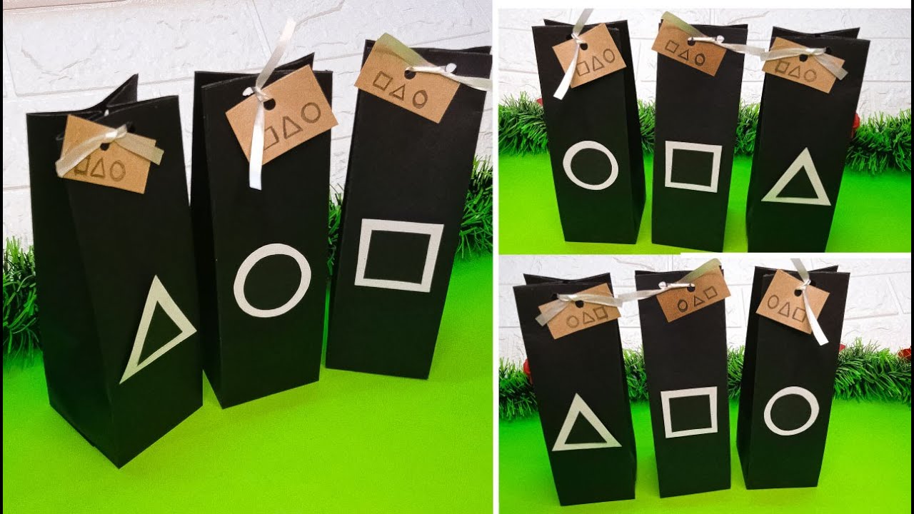 CAJAS Y BOLSITAS DEL JUEGO DEL CALAMAR PARA HALLOWEEN 🦑Manualidades del Juego Del Calamar