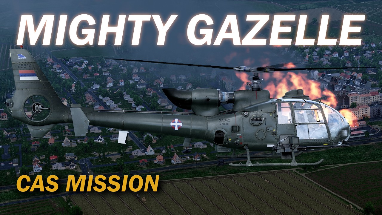 Экстренная авиационная поддержка! | Самолет DCS SA342 Gazelle под обстрелом над Гражданской войно...