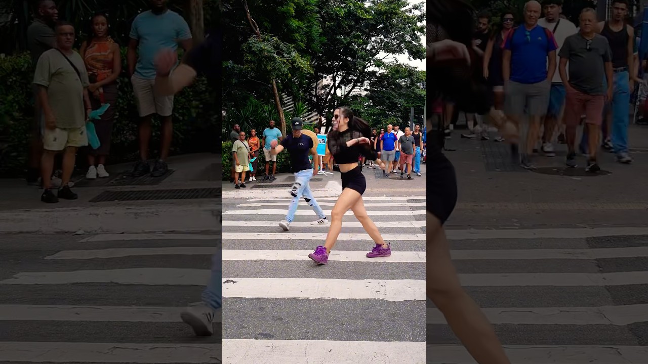 Dan&ccedil;ando e andando na faixa 😂 teria coragem? Walking Dance Shuffle Dance  #dance #shuffle #shorts